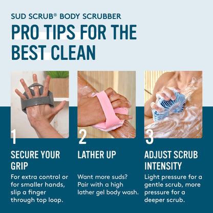 Body Bath Brush — Antibacterial silicone bath brush designed for sensitive and acne-prone skin.
